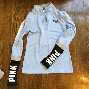 Blue neck zip up from pink